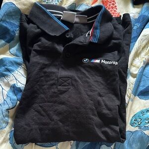 BMW Motorsport Black Polo with Blue Accents